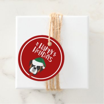 Happy Holidays - Cute Boxer - Red Christmas