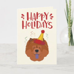 Happy Holidays - Cute Chow Chow Christmas Holiday Card
