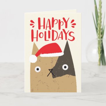 Happy Holidays - Cute Christmas Cat Cartoon
