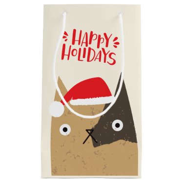 Happy Holidays - Cute Christmas Santa Cat Cartoon