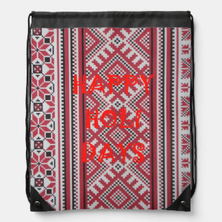 Happy Holidays cute cinch backpack art design idea