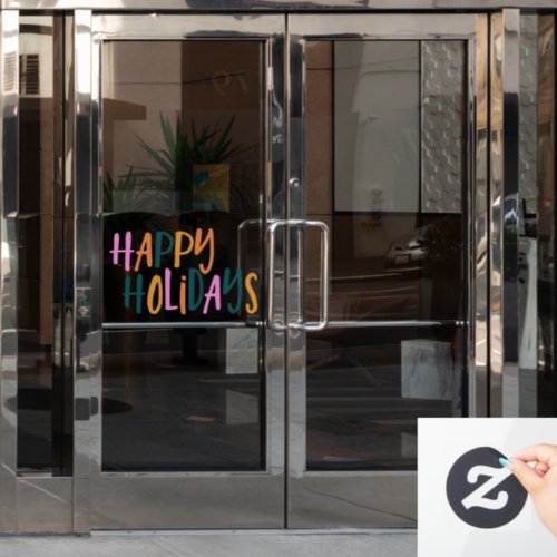 Happy Holidays  Cute Colorful Playful Typography  Window Cling