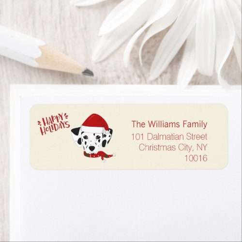 Happy Holidays _ Cute Dalmatian_ Christmas Label
