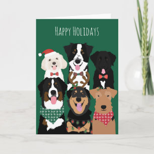 Happy Holidays Cute Dogs Card