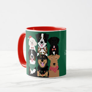 Happy Holidays Cute Dogs Mug
