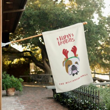 Happy Holidays - Cute English Bulldog Christmas