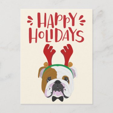 Happy Holidays - Cute English Bulldog Christmas