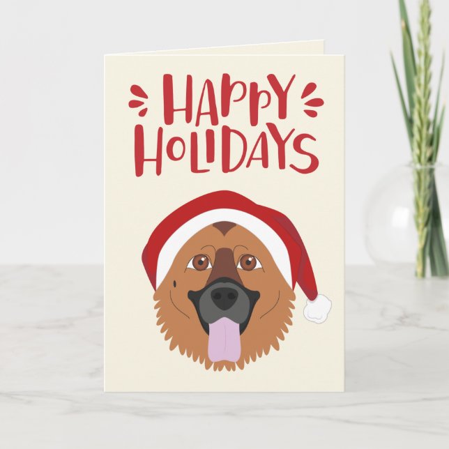 Happy Holidays - Cute German Shepherd Christmas Holiday Card (Front)