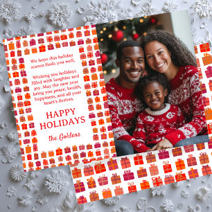 Happy Holidays Cute Gifts Hand Drawn CUSTOM PHOTO Holiday Card