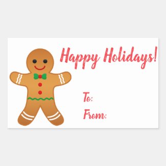 Happy Holidays! Cute Gingerbread Man Christmas