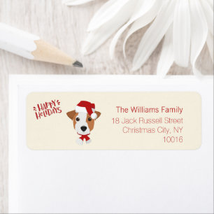 Happy Holidays - Cute Jack Russell Christmas Label