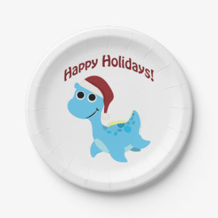Happy Holidays! Cute Nessie Paper Plates
