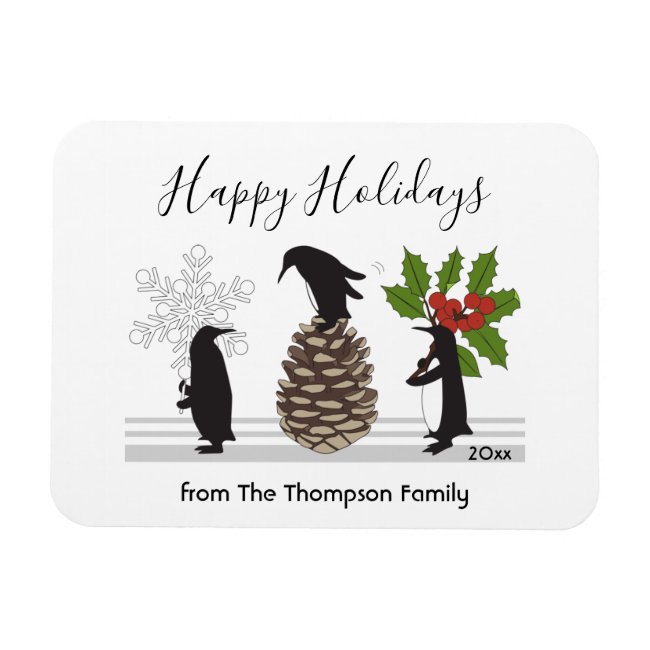 Happy Holidays Cute Penguin Christmas Greeting