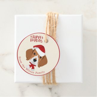 Happy Holidays Cute Personalized Beagle Christmas