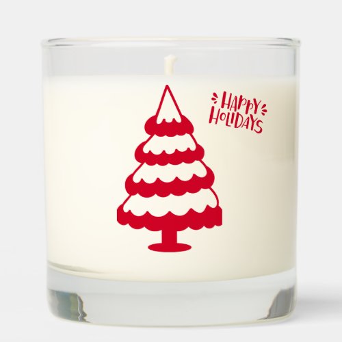 Happy Holidays _ Cute Red Christmas Tree  Scented Candle