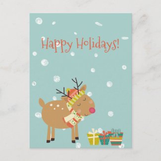Happy Holidays! Cute Reindeer - Christmas 