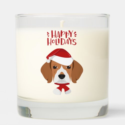 Happy Holidays _ Cute Santa Beagle Christmas Scented Candle