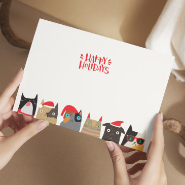 Happy Holidays! Cute Santa Cat Cartoons Christmas