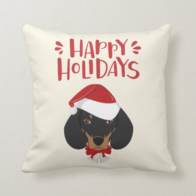 Happy Holidays - Cute Santa Dachshund - Christmas