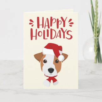 Happy Holidays - Cute Santa Jack Russell Christmas