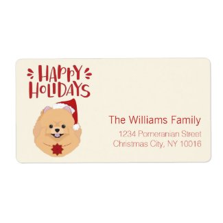 Happy Holidays - Cute Santa Pomeranian Christmas