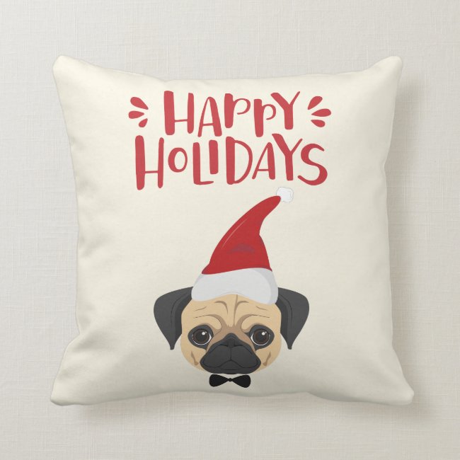 Happy Holidays - Cute Santa Pug - Christmas