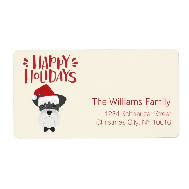 Happy Holidays - Cute Santa Schnauzer Christmas