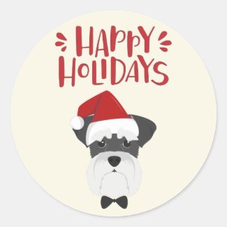 Happy Holidays - Cute Schnauzer Christmas