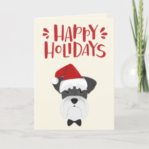 Happy Holidays - Cute Schnauzer Christmas Holiday Card