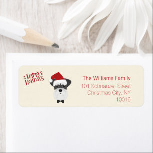 Happy Holidays - Cute Schnauzer Christmas Label