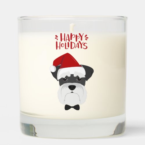 Happy Holidays _ Cute Schnauzer Christmas Scented Candle