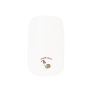 Happy Holidays Cute snail Christmas elf Minx Nail Wraps