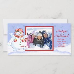 Happy Holidays Cute Snowman Holiday Card