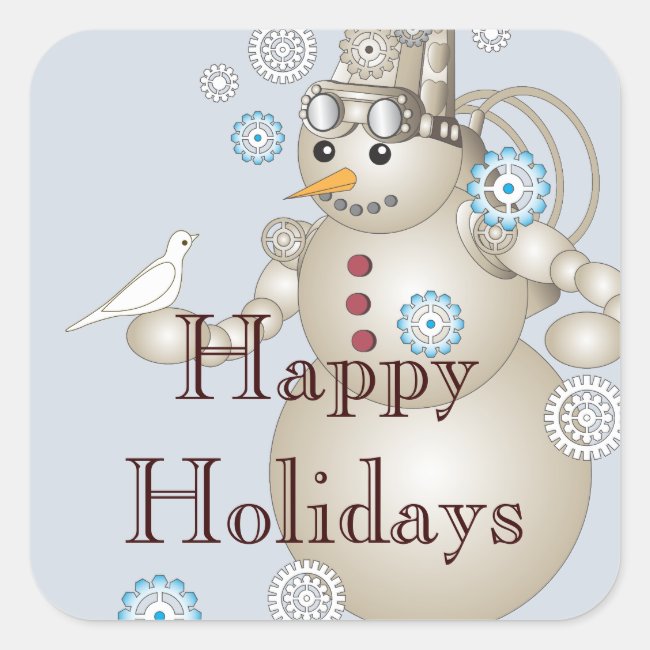 Happy Holidays - Cute Steampunk Snowman Kids