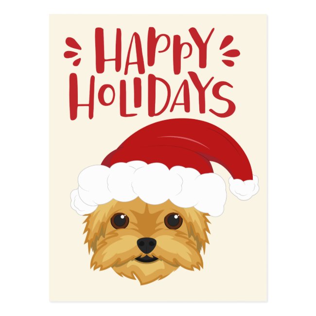Happy Holidays - Cute Yorkshire Terrier Christmas