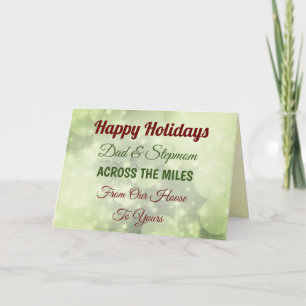 Happy Holidays Dad & Stepmom Across the miles Card