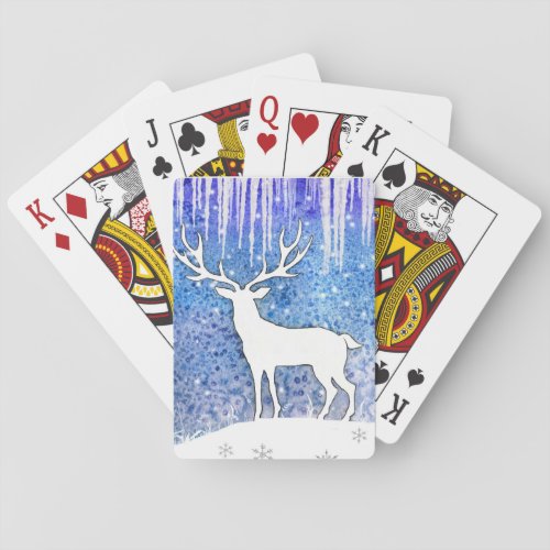 Happy Holidays Deer Scene Playing Cards
