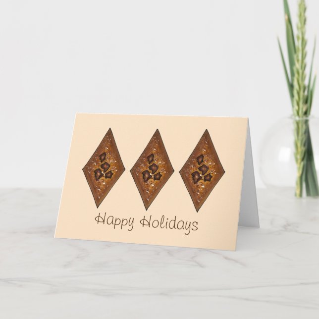 Happy Holidays Diamond Sand Tart Christmas Cookie Holiday Card (Front)