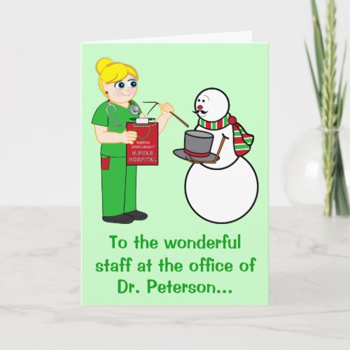 Happy Holidays Doctors Office Name Customizable Holiday Card
