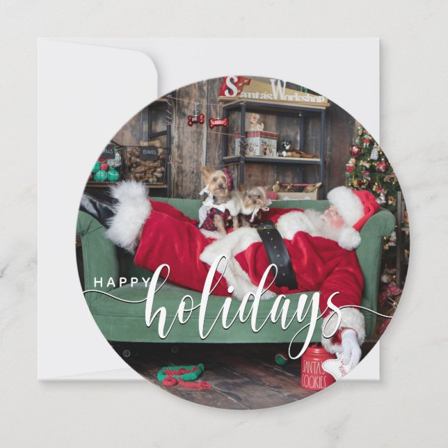 Happy Holidays Dog Photo Christmas (Front)