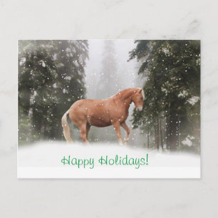 Happy Holidays Draft Horse Postcard