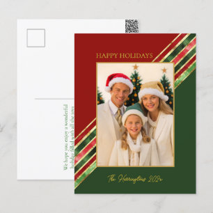 Happy Holidays Elegant Colorful Photo Christmas Holiday Postcard
