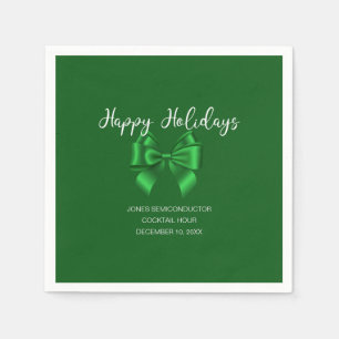Happy Holidays Elegant Green Napkins
