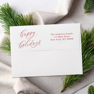 Happy Holidays Elegant Minimalist Christmas  Envelope