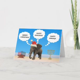 Happy Holidays Elephant Holiday Card