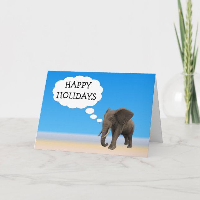 Happy Holiday's Elephant Holiday Card (Front)