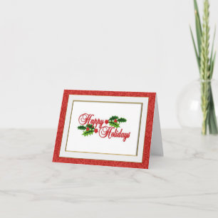 Happy Holidays Embroidered Look Christmas Card