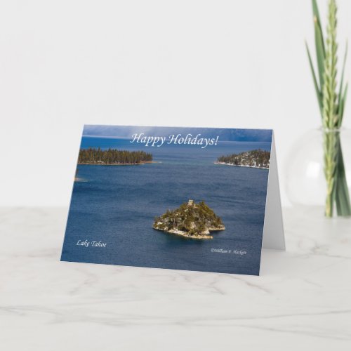 Happy Holidays Emerald Bay Lake Tahoe California Holiday Card