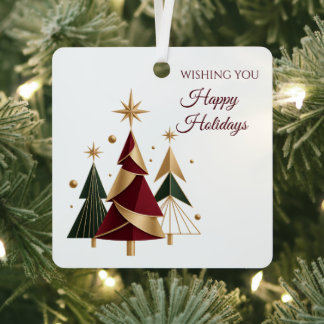 Happy Holidays Employee Christmas Gift Metal Ornament