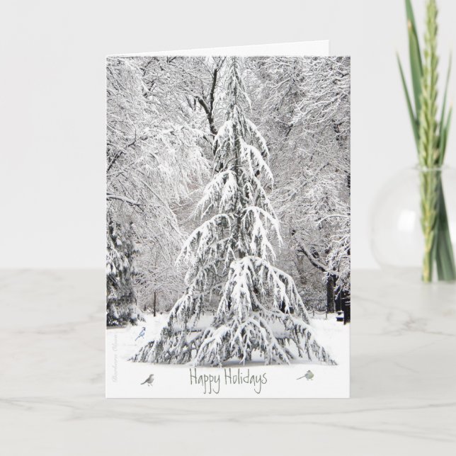 Happy Holidays: Enjoy the Simple Pleasures-Boston Holiday Card (Front)